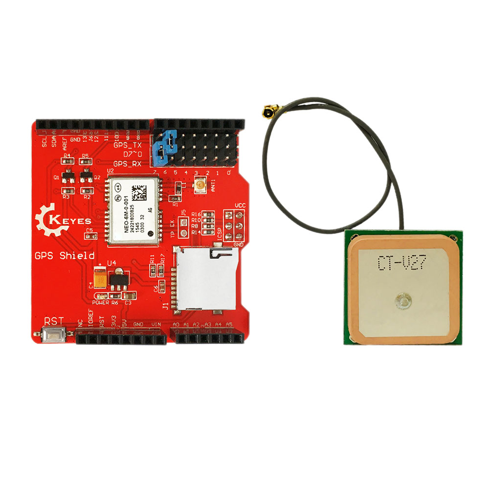 GPS扩展板 GPS记录 GPS模块 带SD卡槽 +天线 for arduino