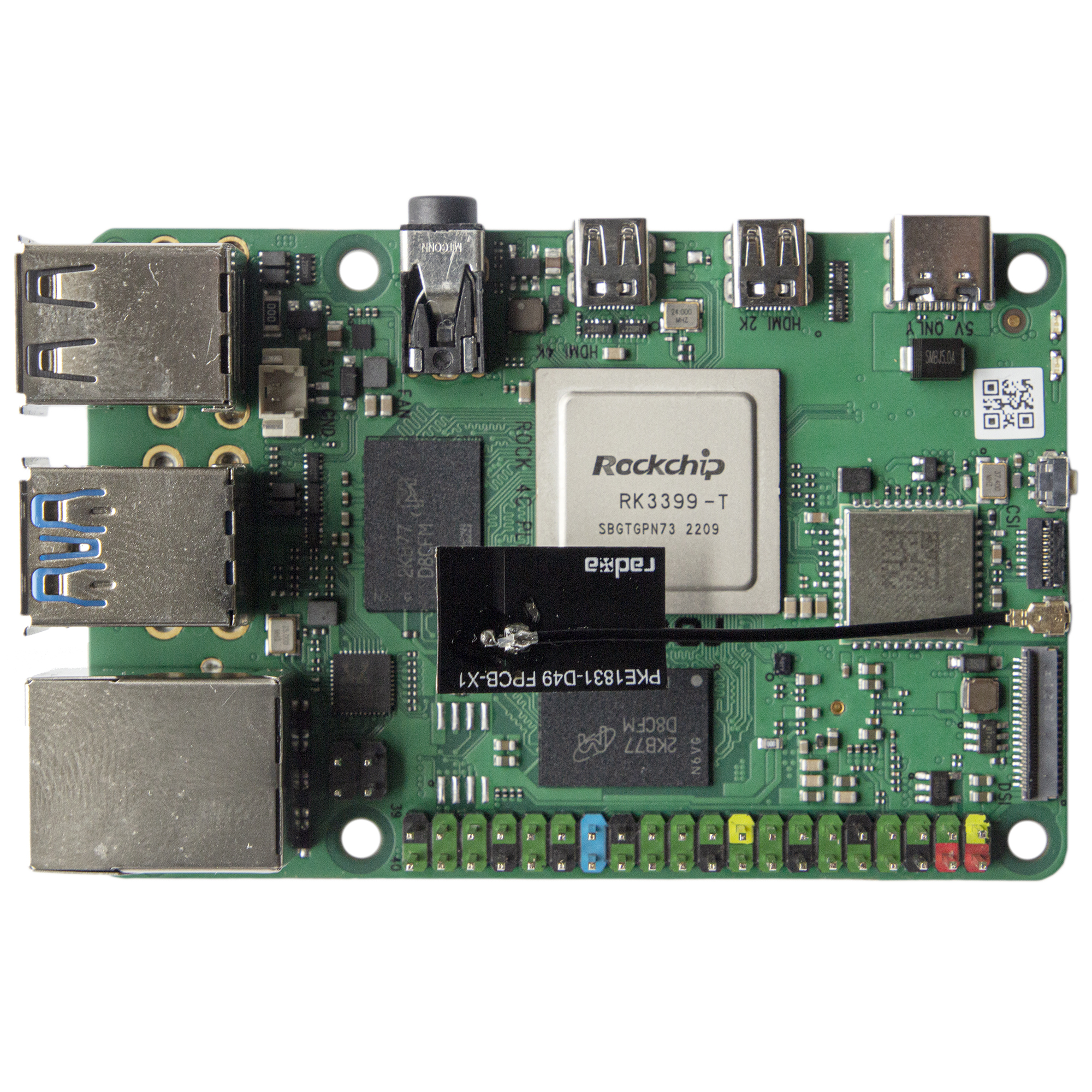 ROCKPI 4 C+ 瑞芯微RK3399T 64bit 六核 A72 A53开发板兼容树莓派