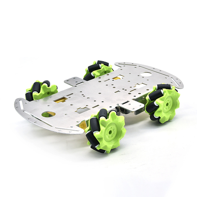 CR0034 麦克纳姆轮4WD铝合金单层小车底盘DIY智能避障全向轮教育智能套件