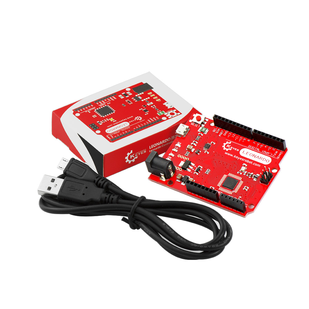 KEYES 兼容arduino leonardo R3 红色开发板 送USB线彩盒 环保