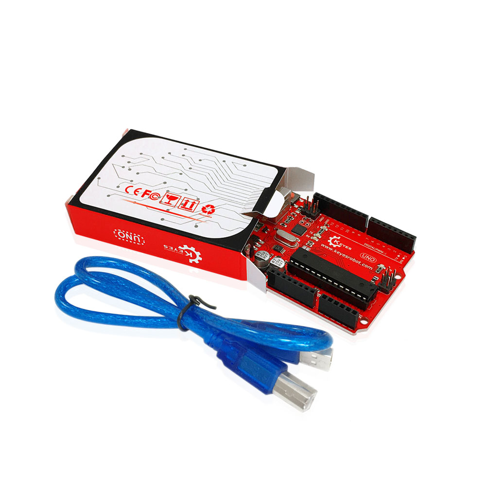 keyes UNO R3 for arduino 开发板 红色 环保送USB线，精美彩盒包装