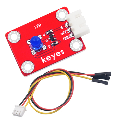 keyes brick LED蓝发蓝模块(焊盘孔) 防反插白色端子 配3P线