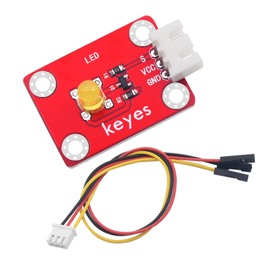 keyes brick LED黄发黄模块(焊盘孔) 防反插白色端子 配3P线