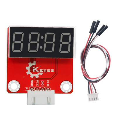 Keyes brick I2C四位数码管模块 防反插白色端子 配4P线