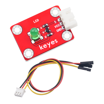 keyes brick LED绿发绿模块(焊盘孔) 防反插白色端子 配3P线